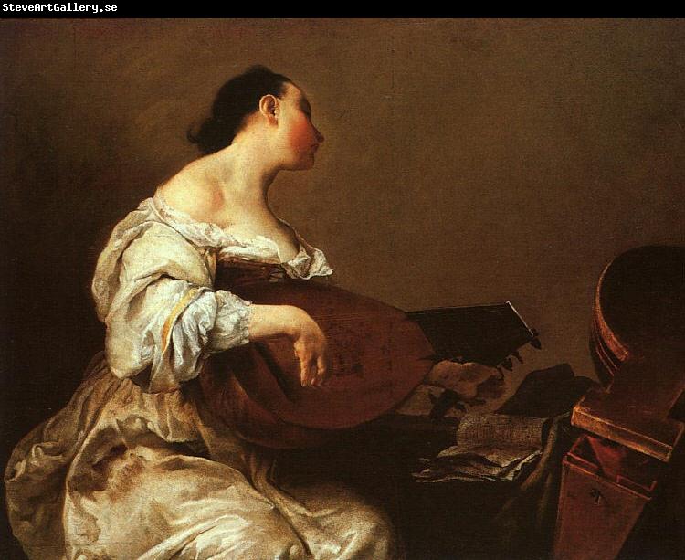 Giuseppe Maria Crespi Frau spielt Laute